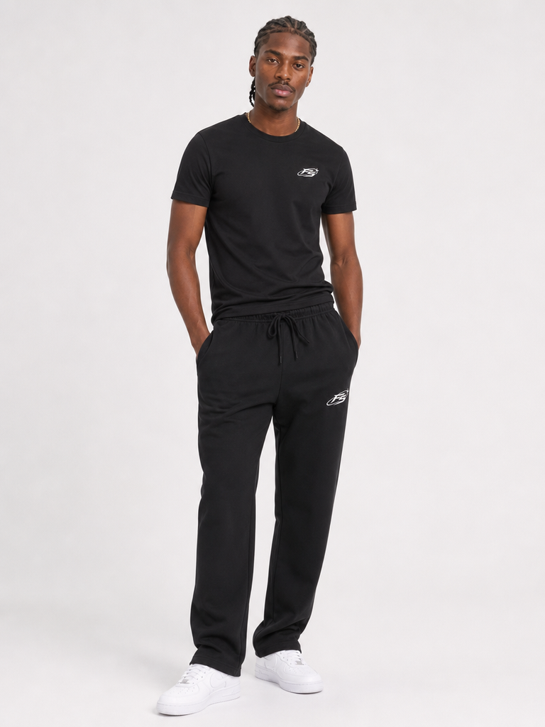 Solid Color Straight-Leg Sweatpants